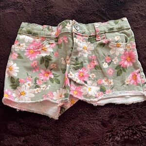 Place Kids Floral Green and Pink Shorts